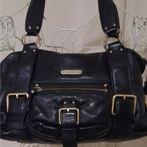 MICHAEL Michael Kors Black Shoulder Bag with Gold Accents